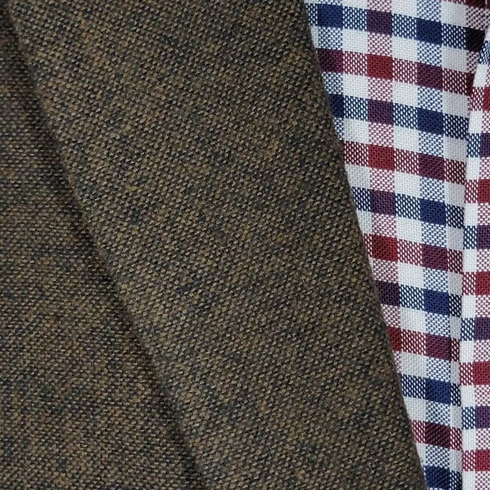 Bruno Conte Don Jonathan Men's Flannel Sport Coat Blazer‎ Two Button Brown XL